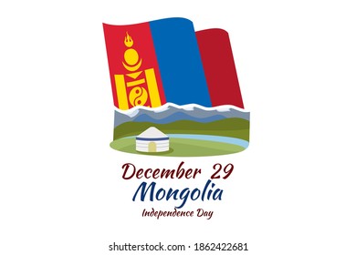 December 29, Independence Day of Mongolia vector illustration. Suitable for greeting card, poster and banner.

