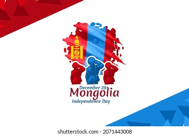 December 29, Independence Day of Mongolia vector illustration. Suitable for greeting card, poster and banner.