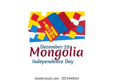 December 29, Independence Day of Mongolia vector illustration. Suitable for greeting card, poster and banner.