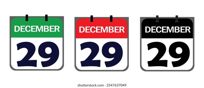 The December 29th icon in vector format blends creative flair and practicality, offering customizable features to emphasize your event's significance on flyers, posters, or websites.