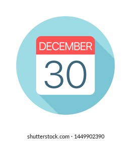 December 30 - Calendar Icon - Vector Illustration