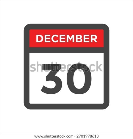 December 30 calendar icon w day of month