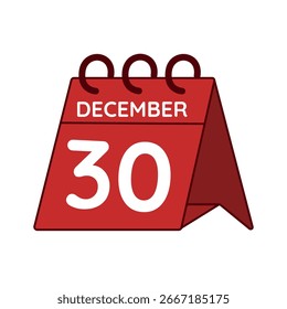 december 30 desk calendar vector on white background
Vector red calendar flat icon