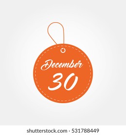 december 30th of the calendar template