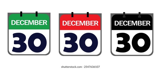 The December 30th icon in vector format blends creative flair and practicality, offering customizable features to emphasize your event's significance on flyers, posters, or websites.