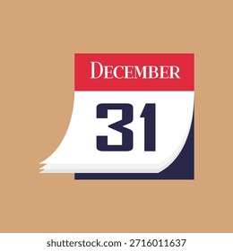 December 31 calendar date concept illustration representing New Year’s Eve, year end celebration, countdown, and holiday planning theme.