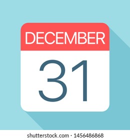 December 31 - Calendar Icon - Vector Illustration