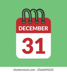 December 31 Calendar icon vector illustration.