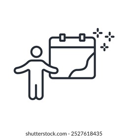 icono de diciembre 31. Vector. Movimiento editable. signo de estilo lineal para uso Diseño web, logotipo. Ilustración de símbolo.
