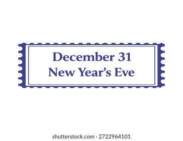 Diciembre 31 Icono de Vector de sello postal de víspera del Nuevo año sobre un fondo blanco
Sello de Vector sobre un fondo blanco
