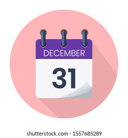 December 31. Vector Daily Calendar icon Date And Month, Day, Season