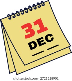Vetor do Calendário do Lembrete de 31 de dezembro de Ano