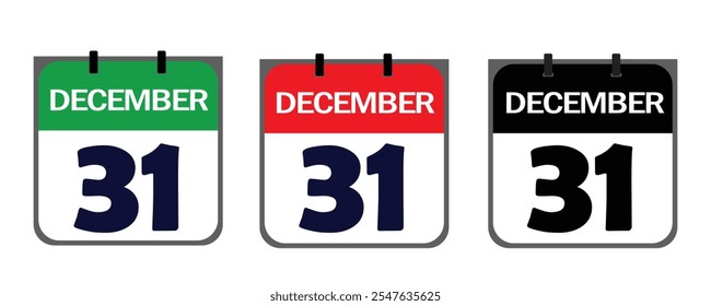 The December 31th icon in vector format blends creative flair and practicality, offering customizable features to emphasize your event's significance on flyers, posters, or websites.