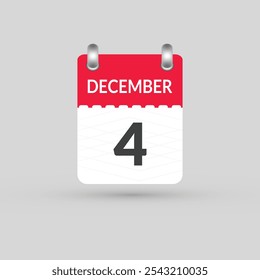 Calendario del 4 de diciembre Fecha, Mes icono