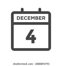 December 4 Calendar Day or Calender Date for Deadline or Appointment