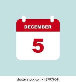 DECEMBER 5 calendar Icon.