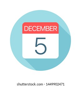 December 5 - Calendar Icon - Vector Illustration