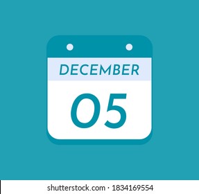December 5 Single Day Calendar, 5 December