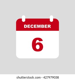 DECEMBER 6 calendar Icon.