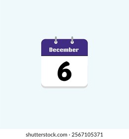 December 6th: Calendar Date Icon