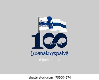 December 6th, Finland, Independence Day greeting card. Translation from Finnish: December 6, Independence Day
