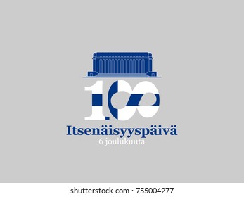 December 6th, Finland, Independence Day greeting card. Translation from Finnish: December 6, Independence Day