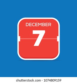 December 7 Calendar Flat Icon
