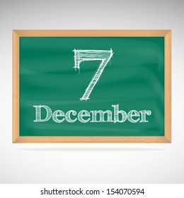 December 7, day calendar, school board, date