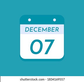 December 7 Single Day Calendar, 7 December