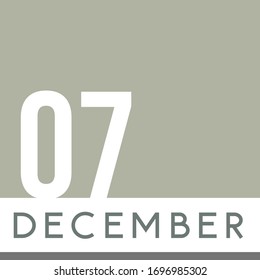 7 de diciembre Color neutro del calendario mínimo. Ilustración del vector