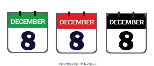 The December 8th icon in vector format blends creative flair and practicality, offering customizable features to emphasize your event's significance on flyers, posters, or websites.