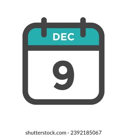 9 de diciembre Día natural o Fecha de calendario para la fecha límite o cita