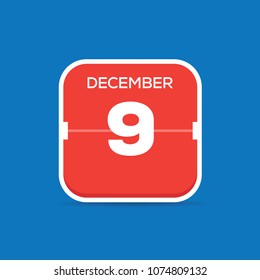 December 9 Calendar Flat Icon