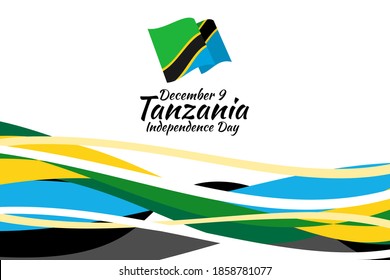 December 9, Independence Day of Tanzania vector illustration. Suitable for greeting card, poster and banner.