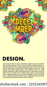 december abstract vector illustration, december colorful illustration