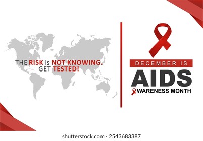 December is AIDS Awareness Month 2024 Campaign Banner Design. World AIDS Day 1st December 2024 Banner, Template, Background, Social Media Feed, Poster. AIDS Day Vector Illustration