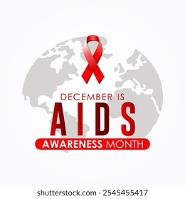 December is AIDS Awareness Month 2024 Campaign Banner Design. AIDS Awareness Month, Template, Background, Social Media Feed, Poster.