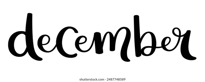 DECEMBER black vector brush calligraphy banner