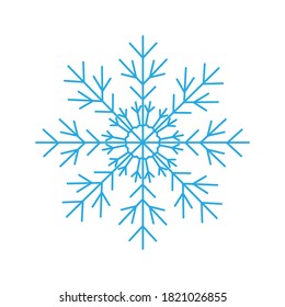 El copo de nieve azul de diciembre aislado en fondo blanco. Elementos de decoración invernal para postales, papel envolvente, banner, revista y más. Ilustración vectorial de existencias para la decoración y el diseño