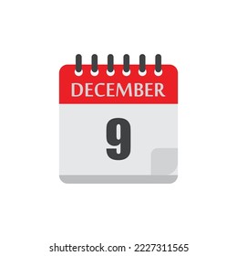 December calendar date holiday vector icon illustration design