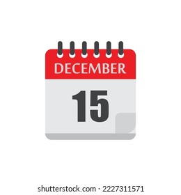 December calendar date holiday vector icon illustration design