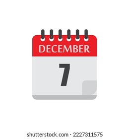 December calendar date holiday vector icon illustration design