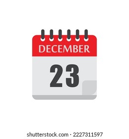 December calendar date holiday vector icon illustration design