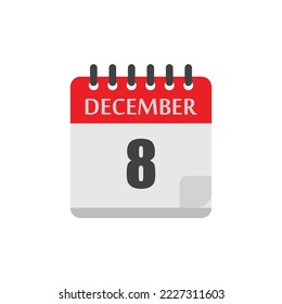 December calendar date holiday vector icon illustration design