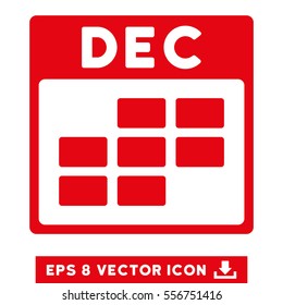 December Calendar Grid icon. Vector EPS illustration style is flat iconic symbol, red color.