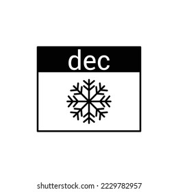 December calendar icon isolated on white background. Christmas symbol modern, simple, vector, icon for website design, mobile app, ui. Vector Illustration