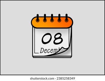 Icono del calendario de diciembre, número ocho