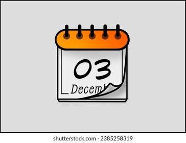 December calendar icon, number three