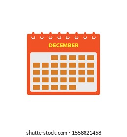 December Calendar Icon Set. Flat style vector EPS.