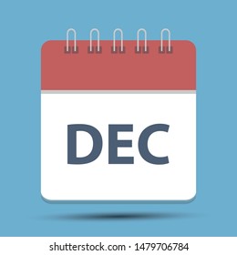 December calendar icon - Calendar sign - December month symbol - Date or event reminder sign. - Business vector illustration.